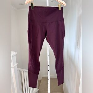 Lululemon Maroon / Burgundy Leggings with Mesh Accents size 10